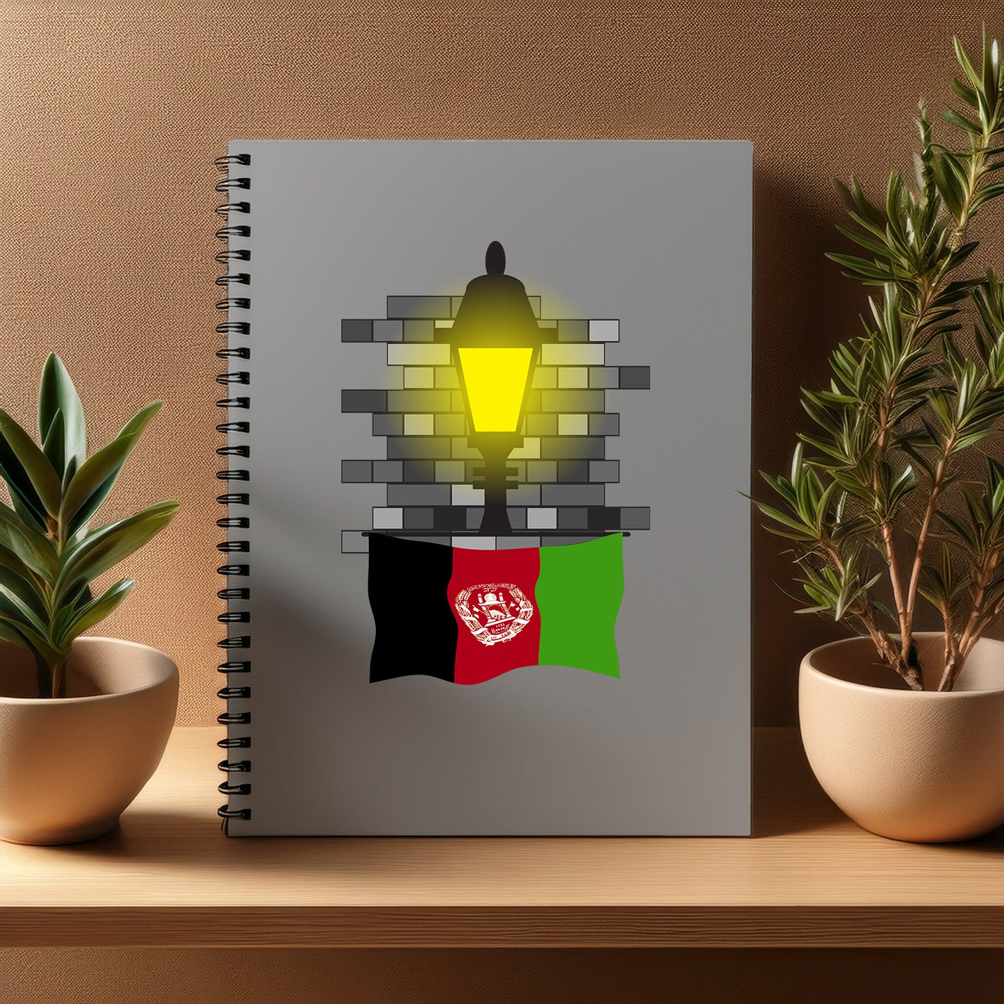 Afghanistan  Street Lamp Bricks Notebook
