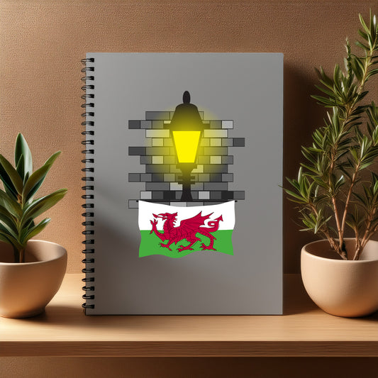 Wales  Street Lamp Bricks Notebook