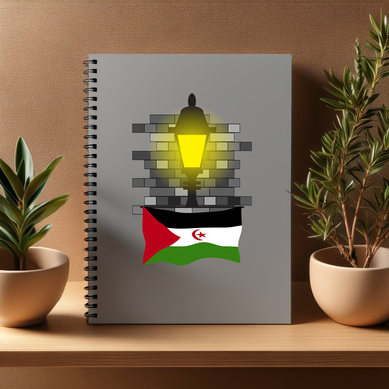 Western Sahara  Street Lamp Bricks Notebook