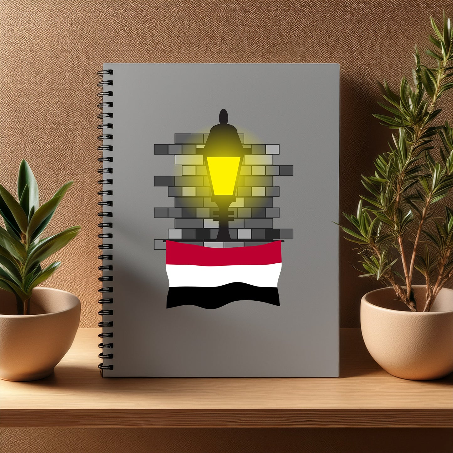 Yemen  Street Lamp Bricks Notebook