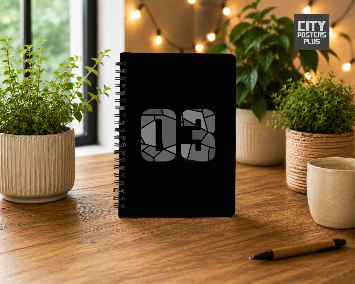 Notebook Plus One 03 Number Spiral Notebook (Black)