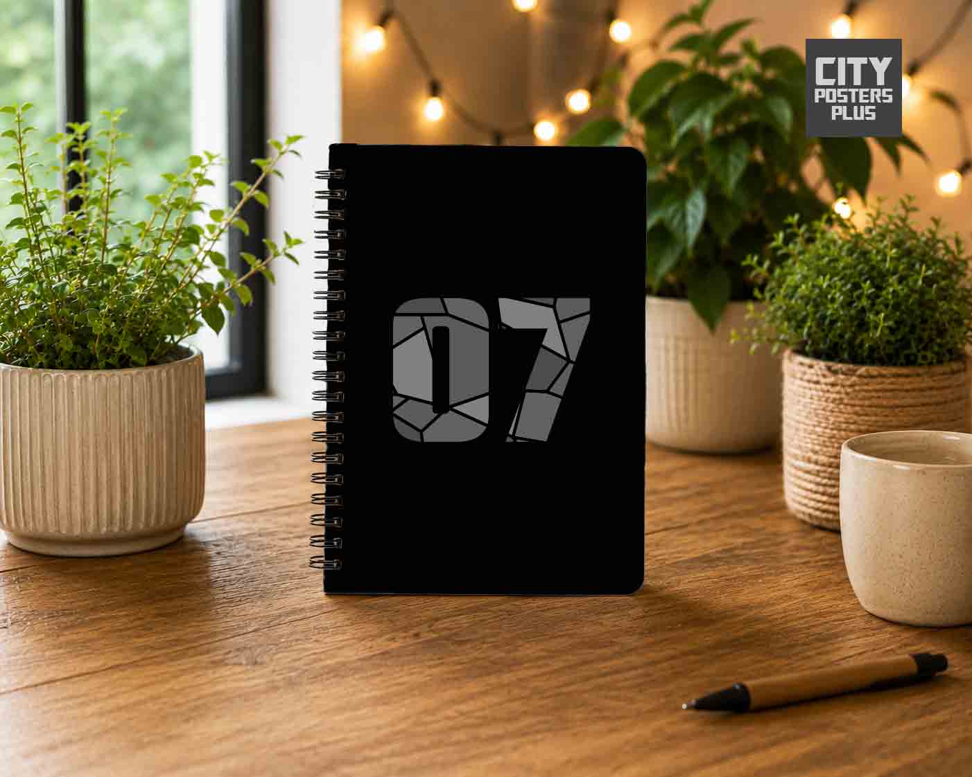 Notebook Plus One 07 Number Spiral Notebook (Black)