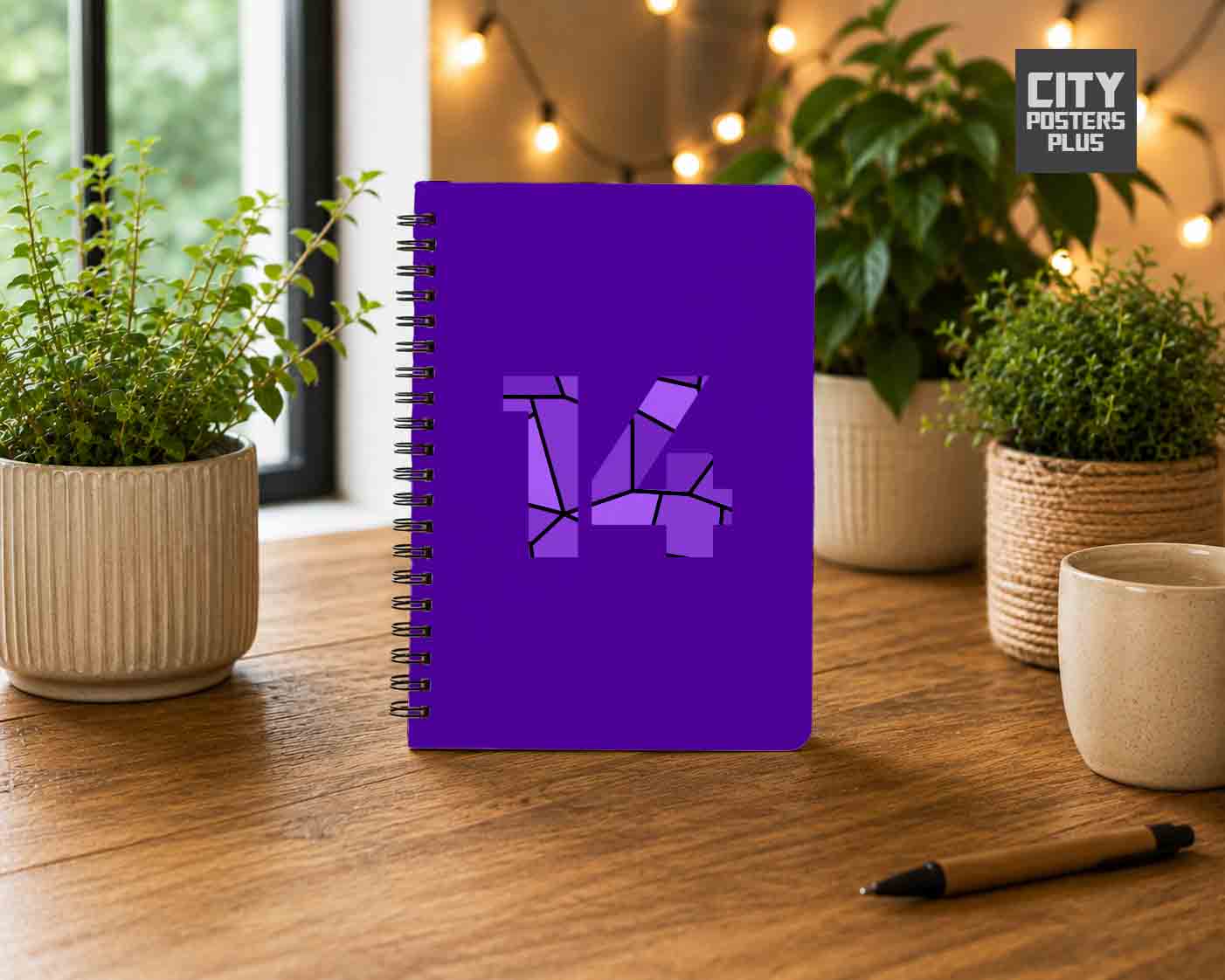 Notebook Plus One 14 Number Spiral Notebook (Purple)
