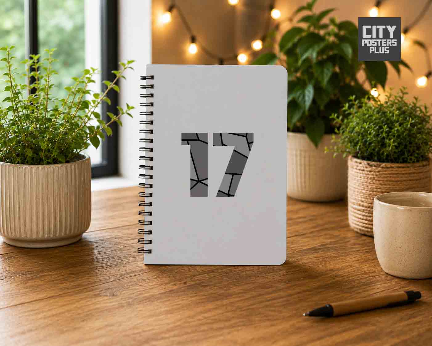 Notebook Plus One 17 Number Spiral Notebook (Melange Grey)