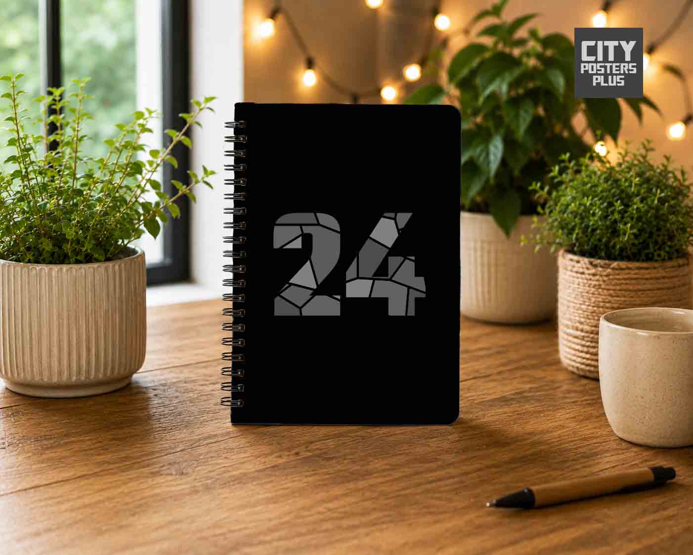 Notebook Plus One 24 Number Spiral Notebook (Black)