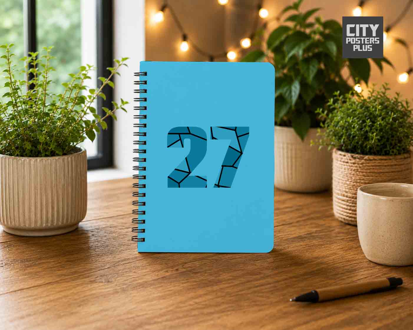 Notebook Plus One 27 Number Spiral Notebook (Sky Blue)