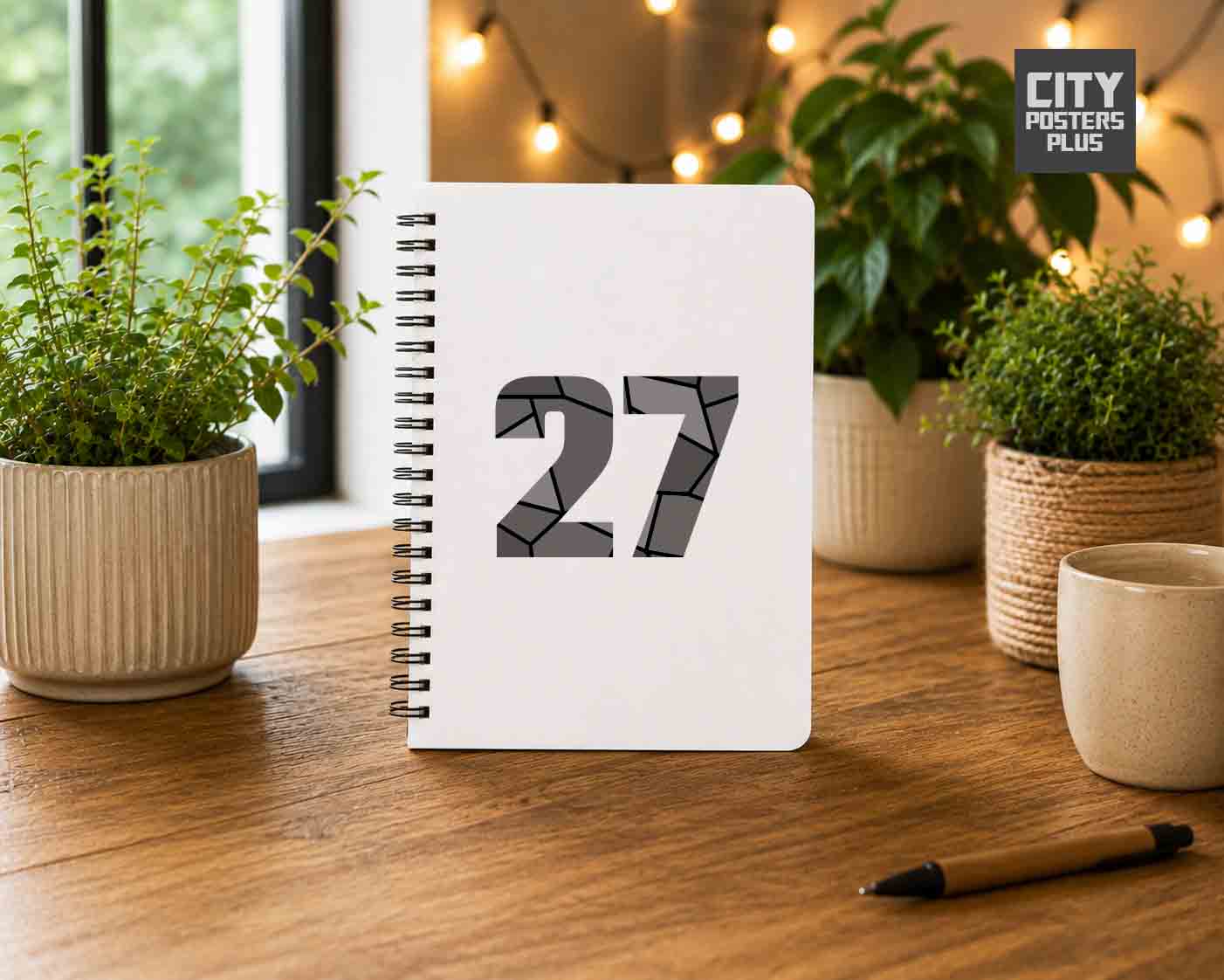 Notebook Plus One 27 Number Spiral Notebook (White)