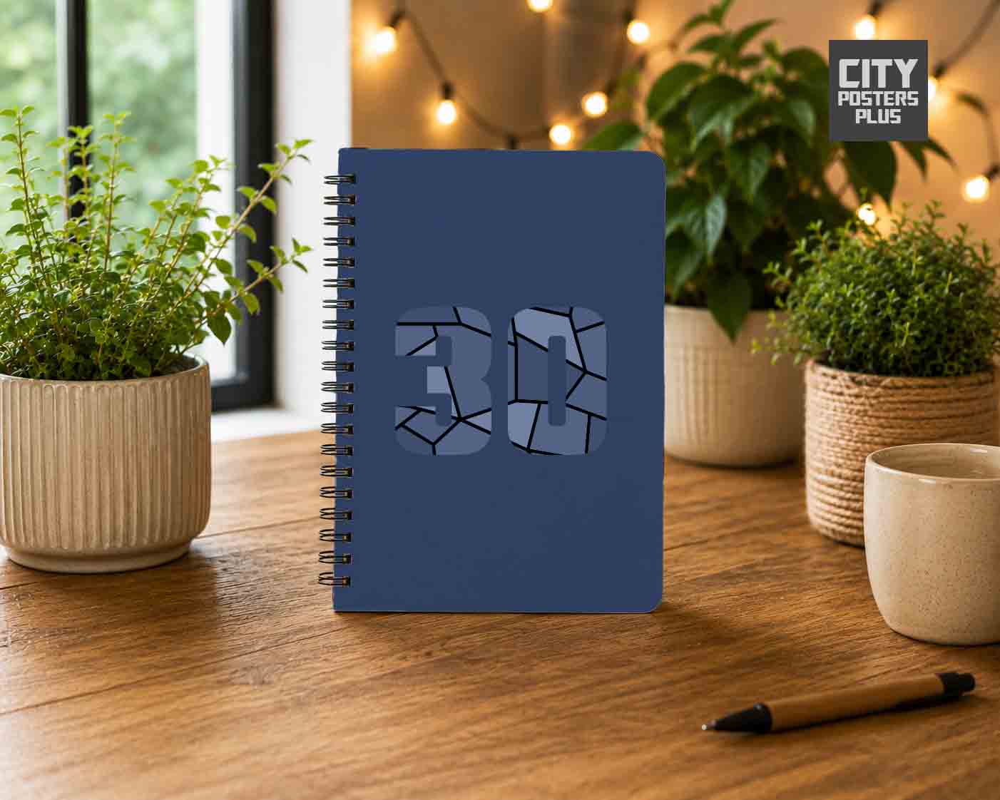 Notebook Plus One 30 Number Spiral Notebook (Navy Blue)