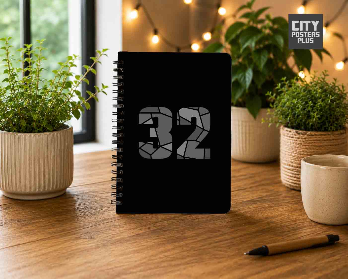 Notebook Plus One 32 Number Spiral Notebook (Black)