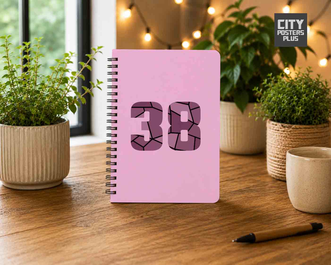 Notebook Plus One 38 Number Spiral Notebook (Light Pink)