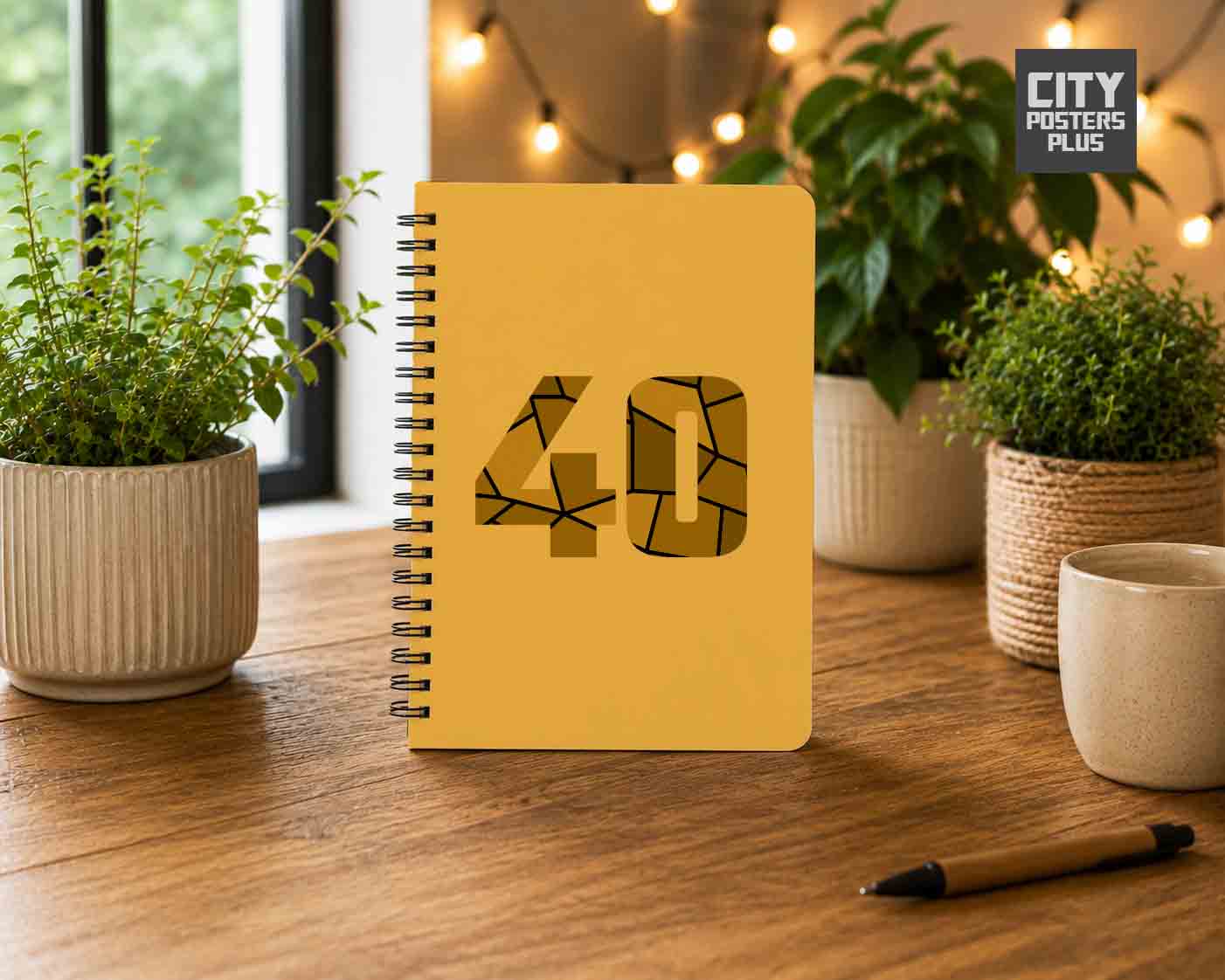 Notebook Plus One 40 Number Spiral Notebook (Golden Yellow)