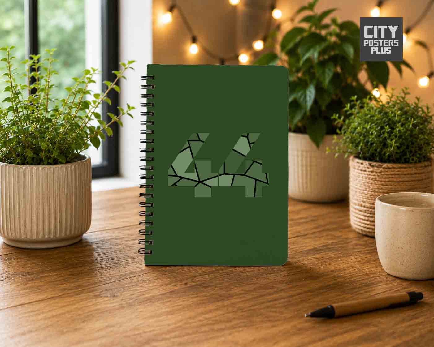 Notebook Plus One 44 Number Spiral Notebook (Olive Green)
