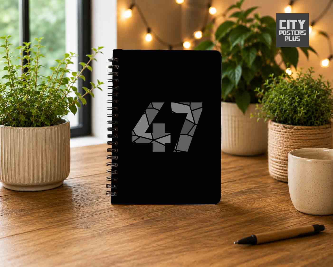 Notebook Plus One 47 Number Spiral Notebook (Black)