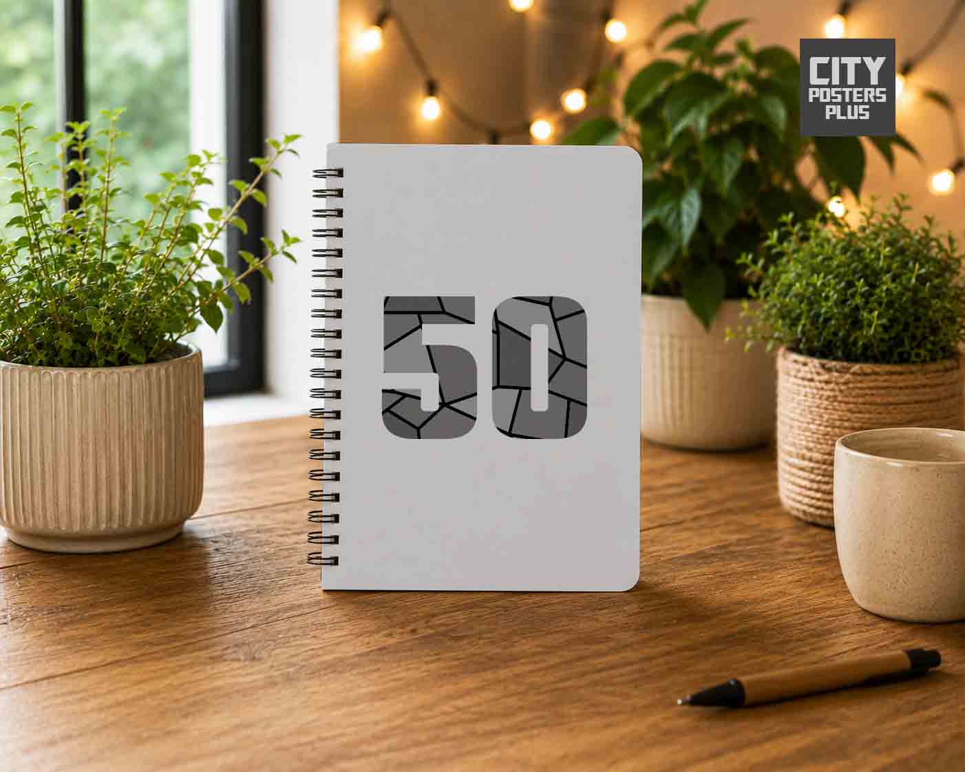 Notebook Plus One 50 Number Spiral Notebook (Melange Grey)