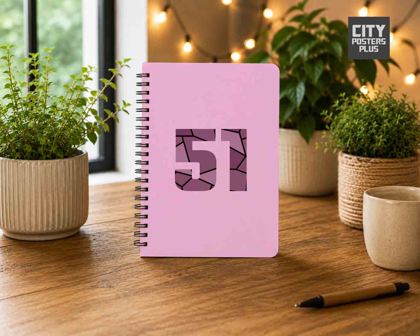 Notebook Plus One 51 Number Spiral Notebook (Light Pink)