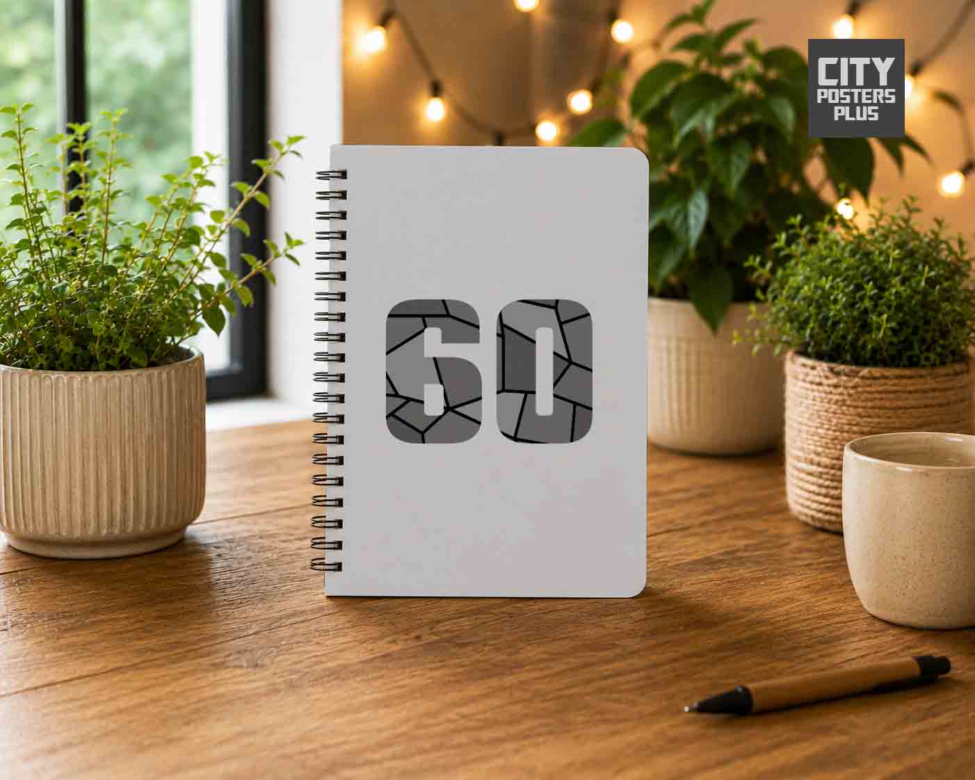 Notebook Plus One 60 Number Spiral Notebook (Melange Grey)