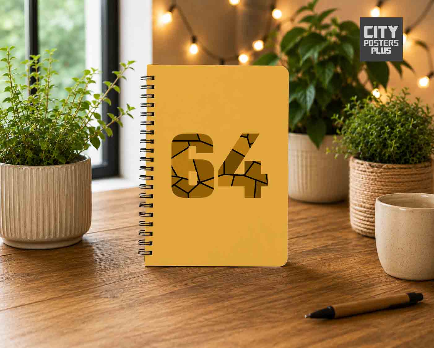 Notebook Plus One 64 Number Spiral Notebook (Golden Yellow)
