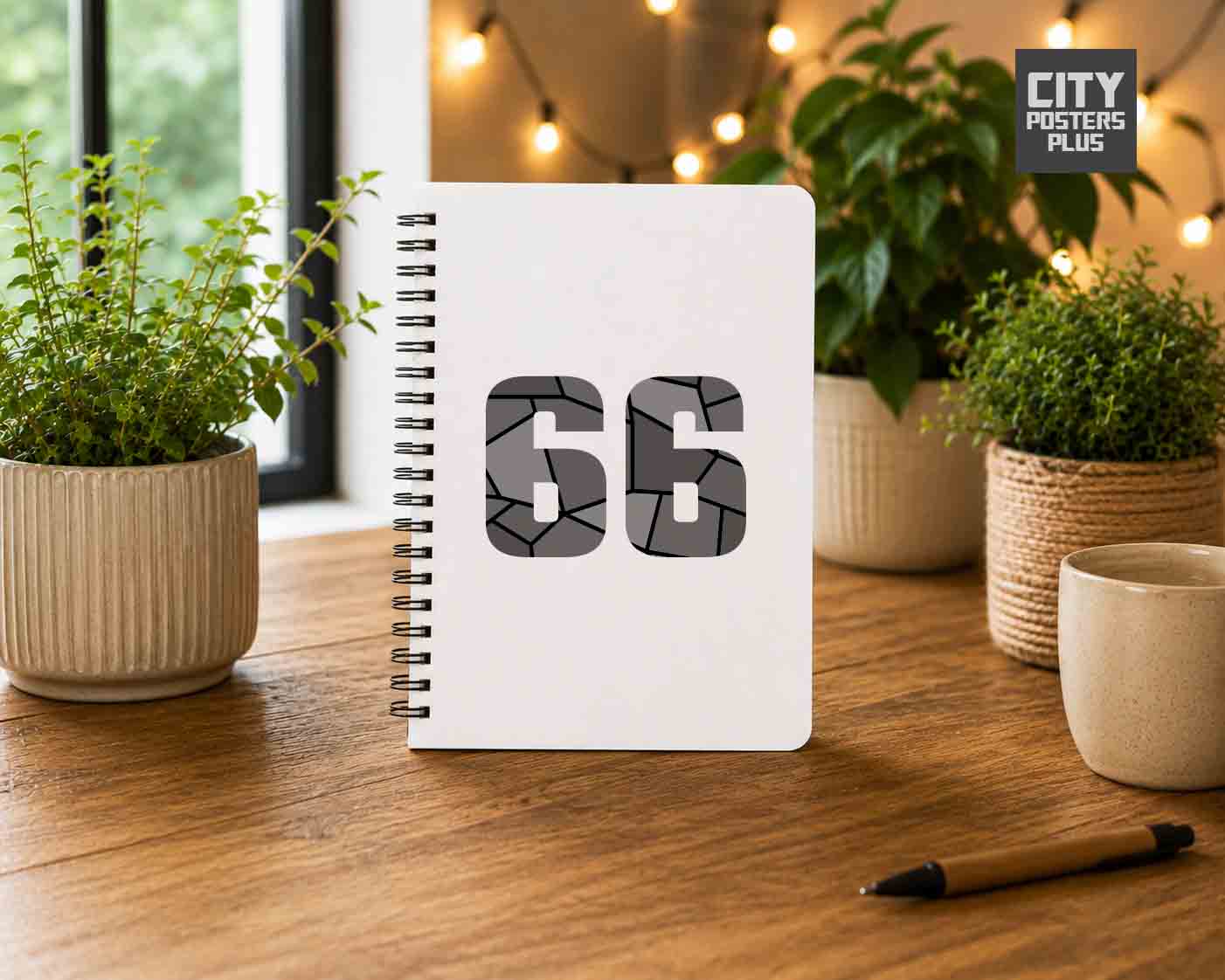 Notebook Plus One 66 Number Spiral Notebook (White)