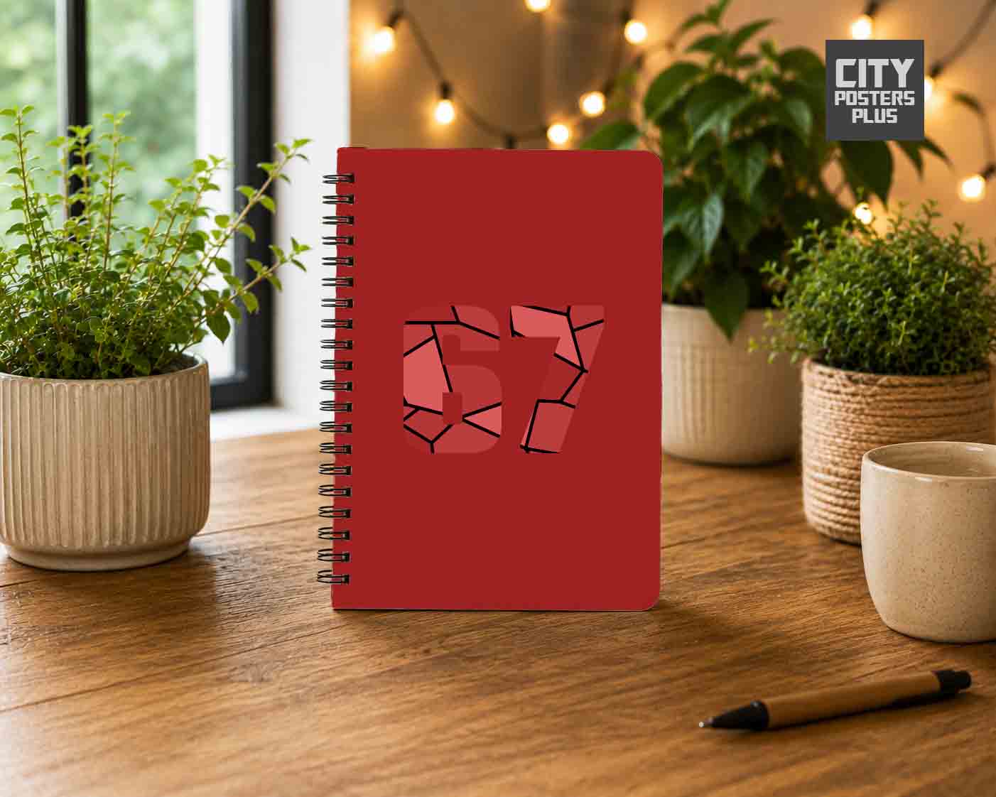 Notebook Plus One 67 Number Spiral Notebook (Red)