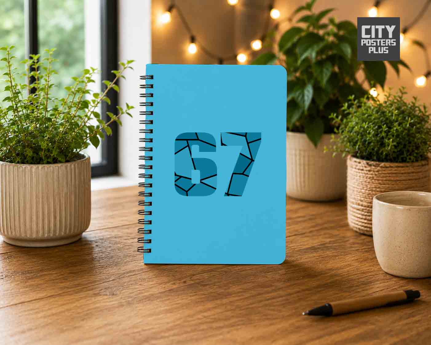 Notebook Plus One 67 Number Spiral Notebook (Sky Blue)