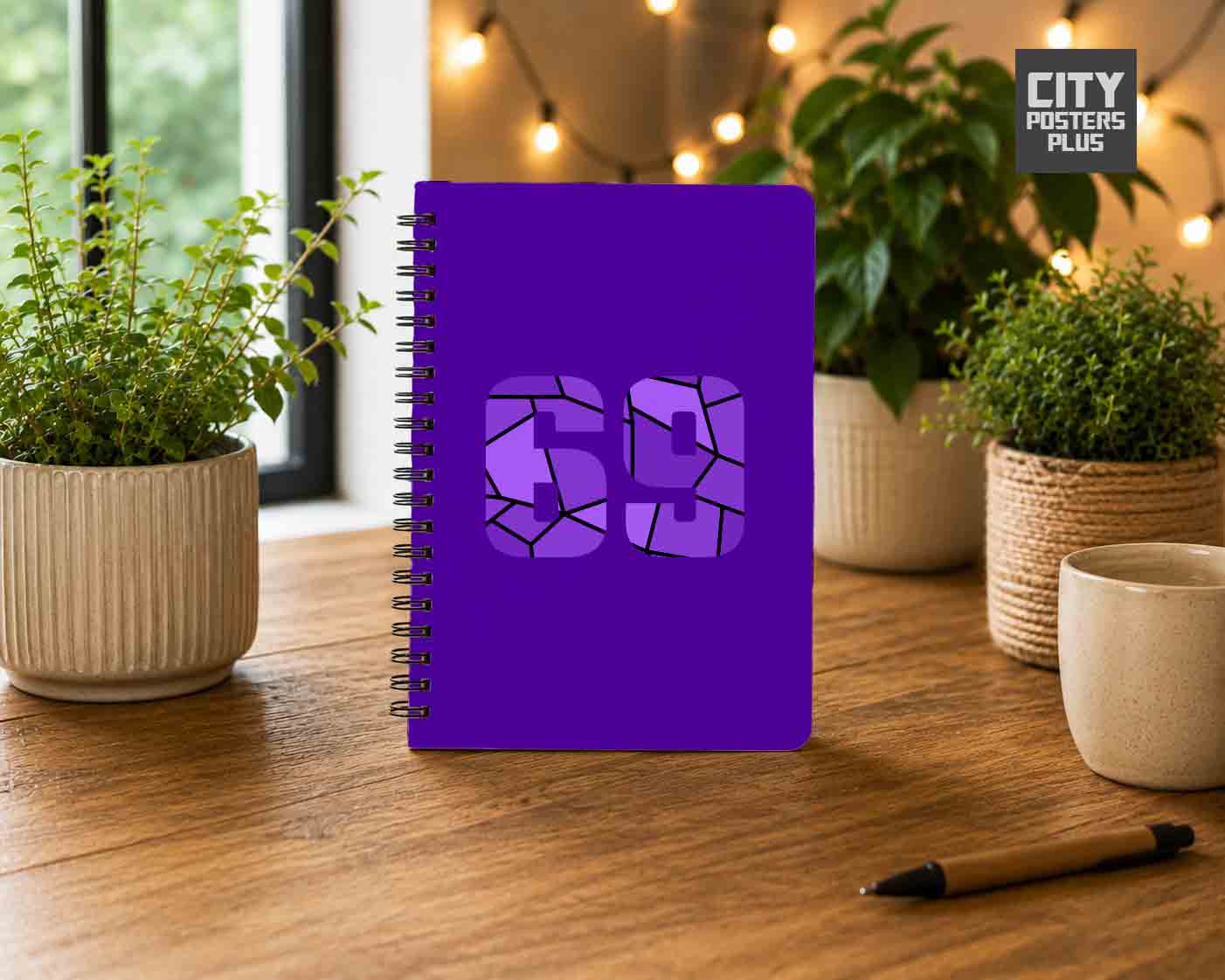 Notebook Plus One 69 Number Spiral Notebook (Purple)