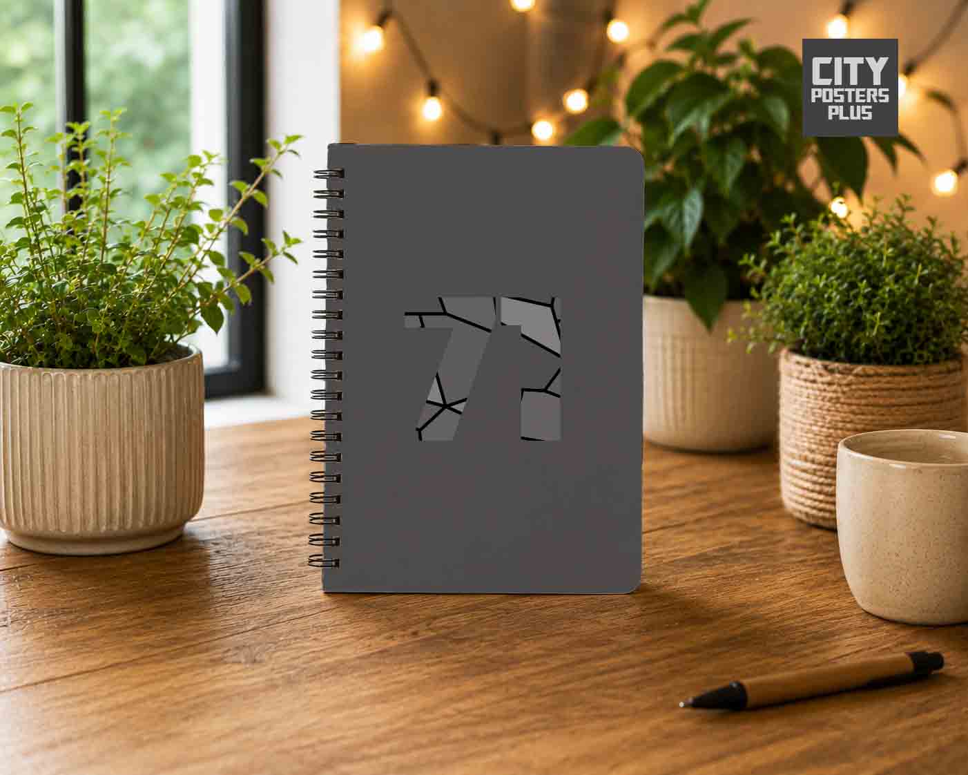 Notebook Plus One 71 Number Spiral Notebook (Charcoal Grey)