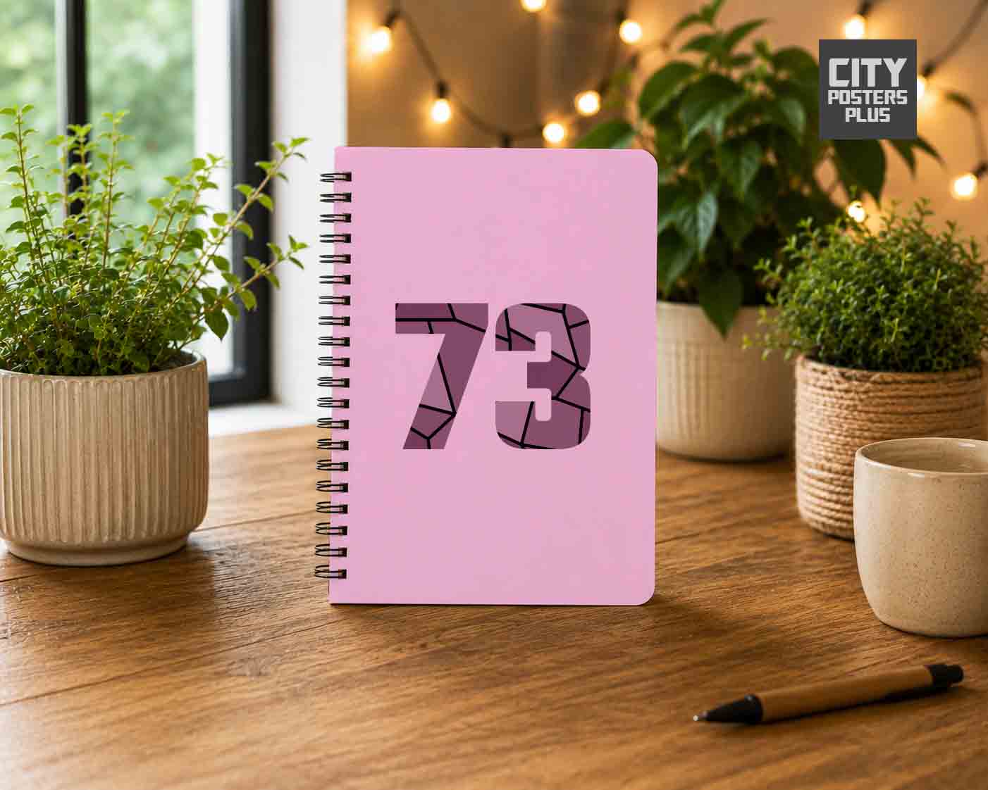 Notebook Plus One 73 Number Spiral Notebook (Light Pink)