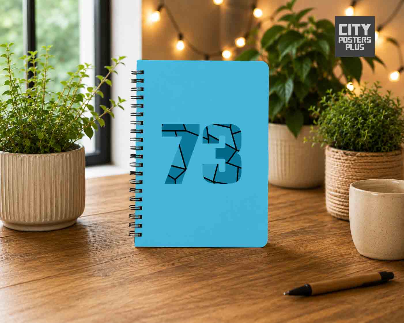 Notebook Plus One 73 Number Spiral Notebook (Sky Blue)
