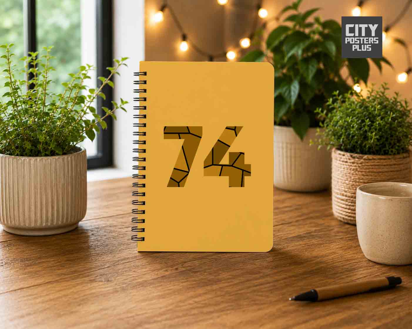 Notebook Plus One 74 Number Spiral Notebook (Golden Yellow)