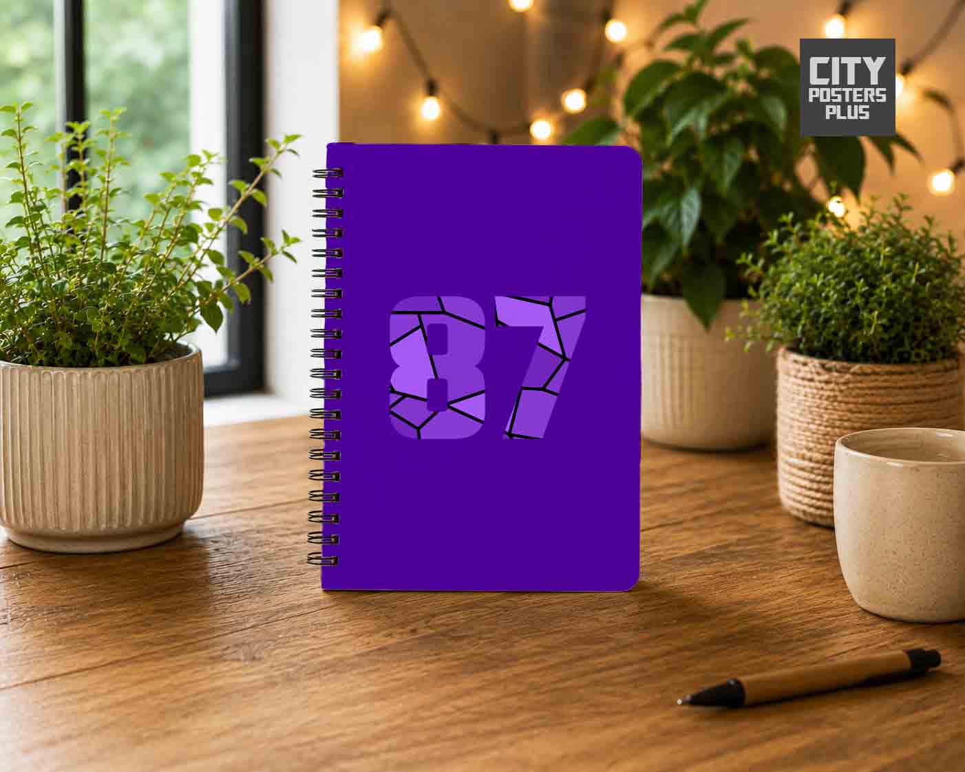Notebook Plus One 87 Number Spiral Notebook (Purple)