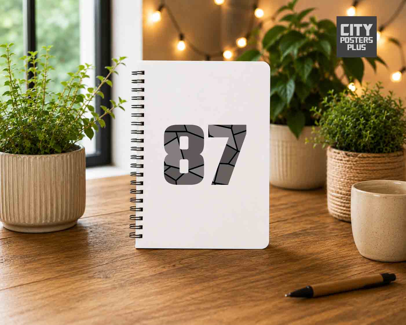Notebook Plus One 87 Number Spiral Notebook (White)