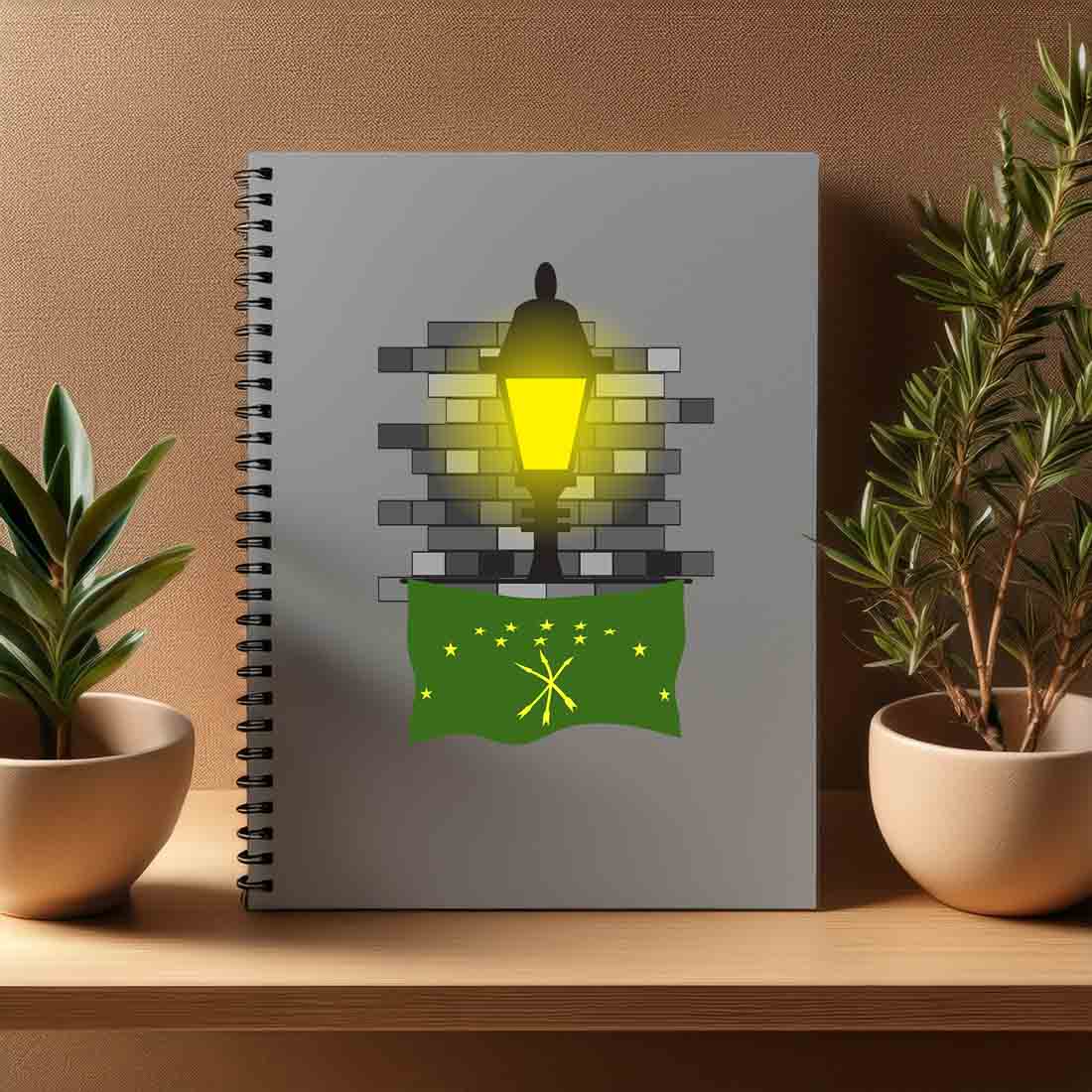 Adygea  Street Lamp Bricks Notebook