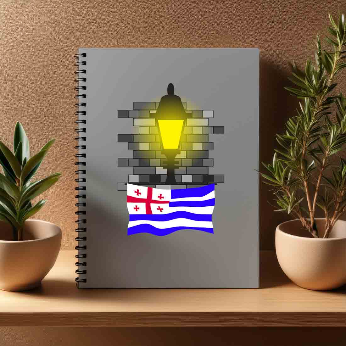 Ajaria  Street Lamp Bricks Notebook