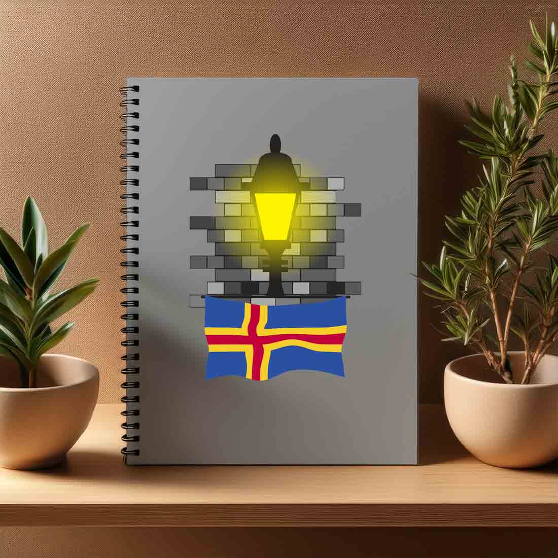 Aland  Street Lamp Bricks Notebook