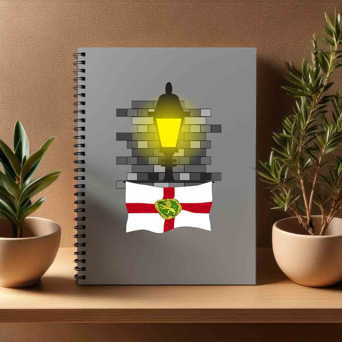 Alderney  Street Lamp Bricks Notebook