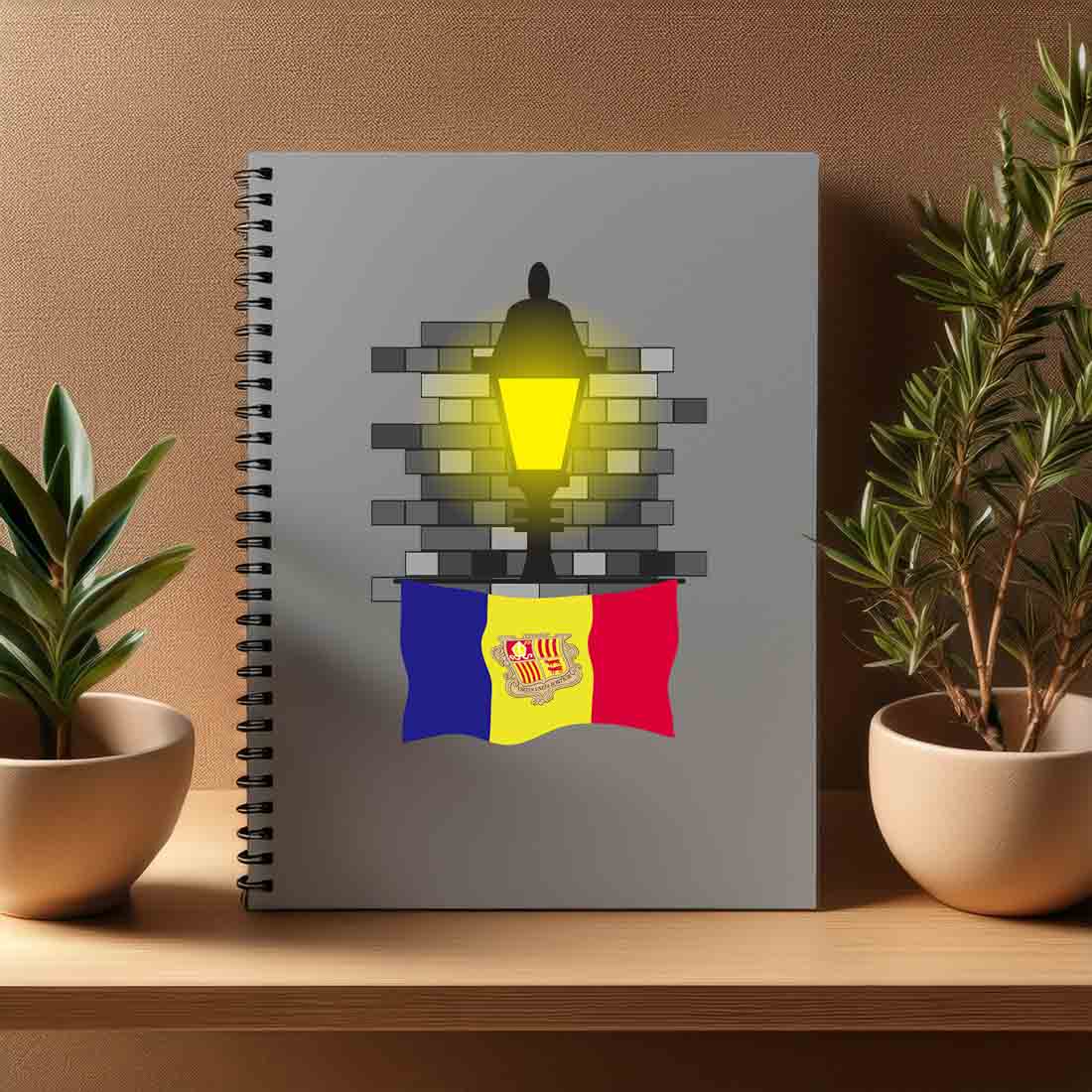 Andorra  Street Lamp Bricks Notebook