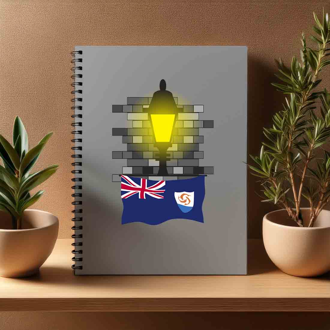 Anguilla  Street Lamp Bricks Notebook