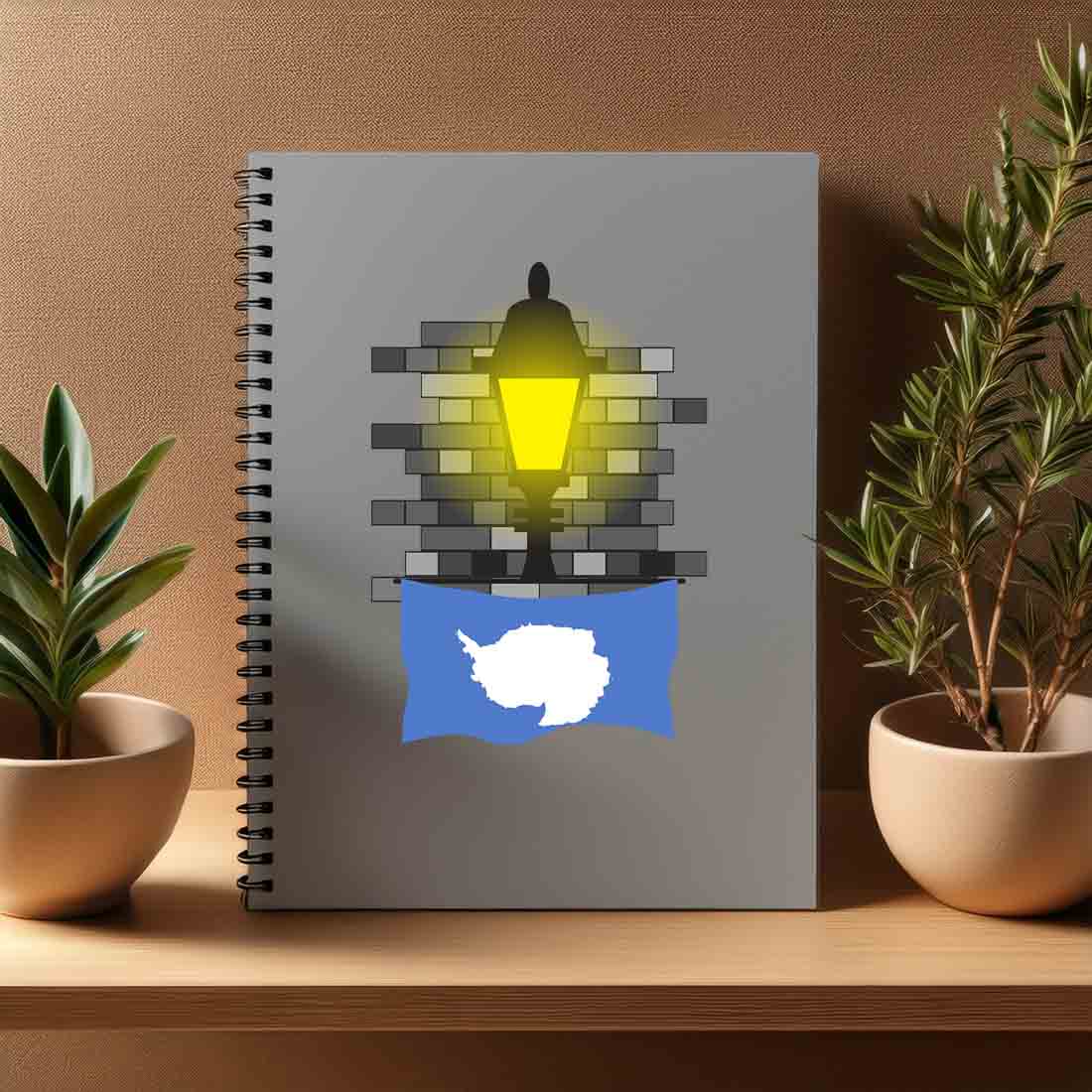 Antarctica  Street Lamp Bricks Notebook