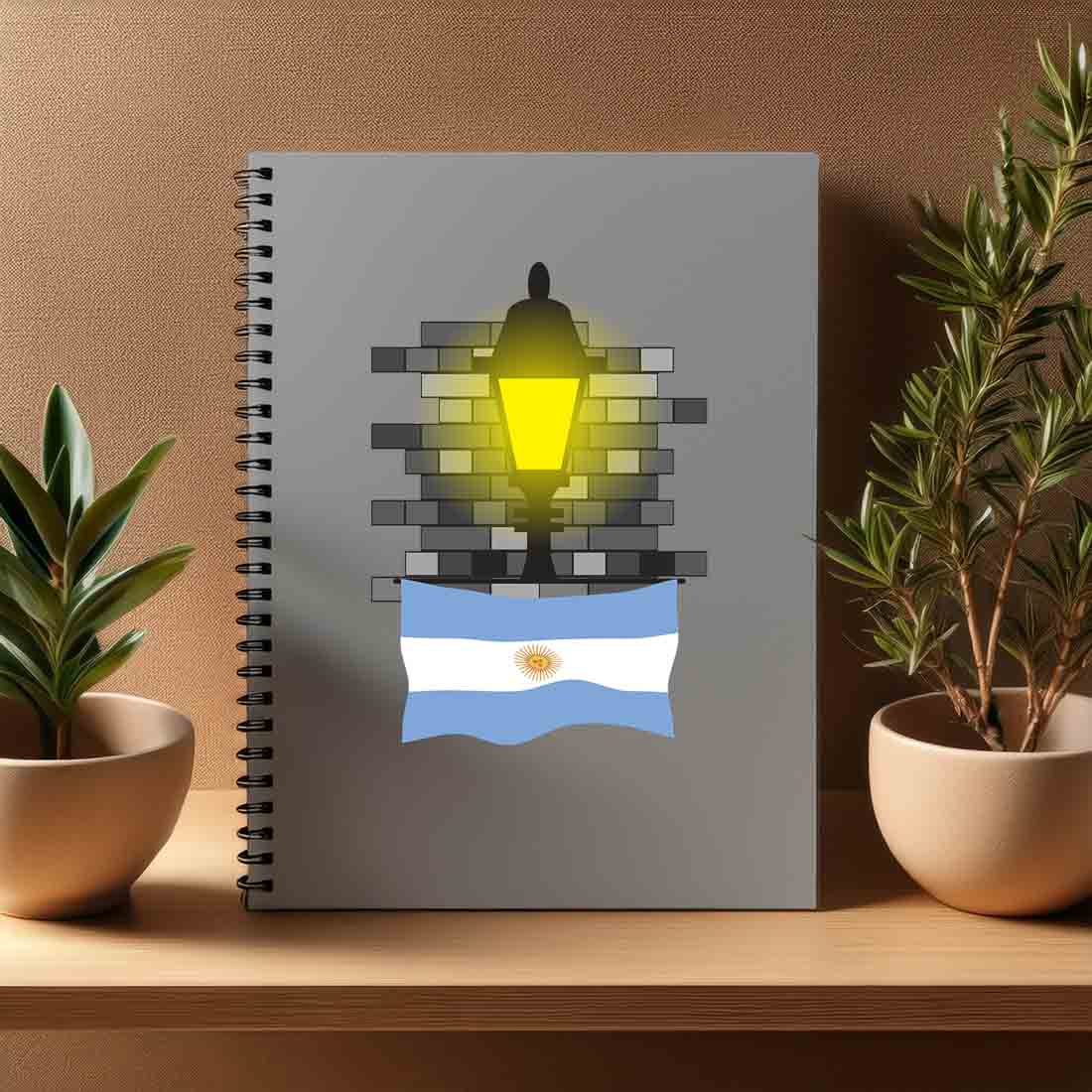 Argentina  Street Lamp Bricks Notebook