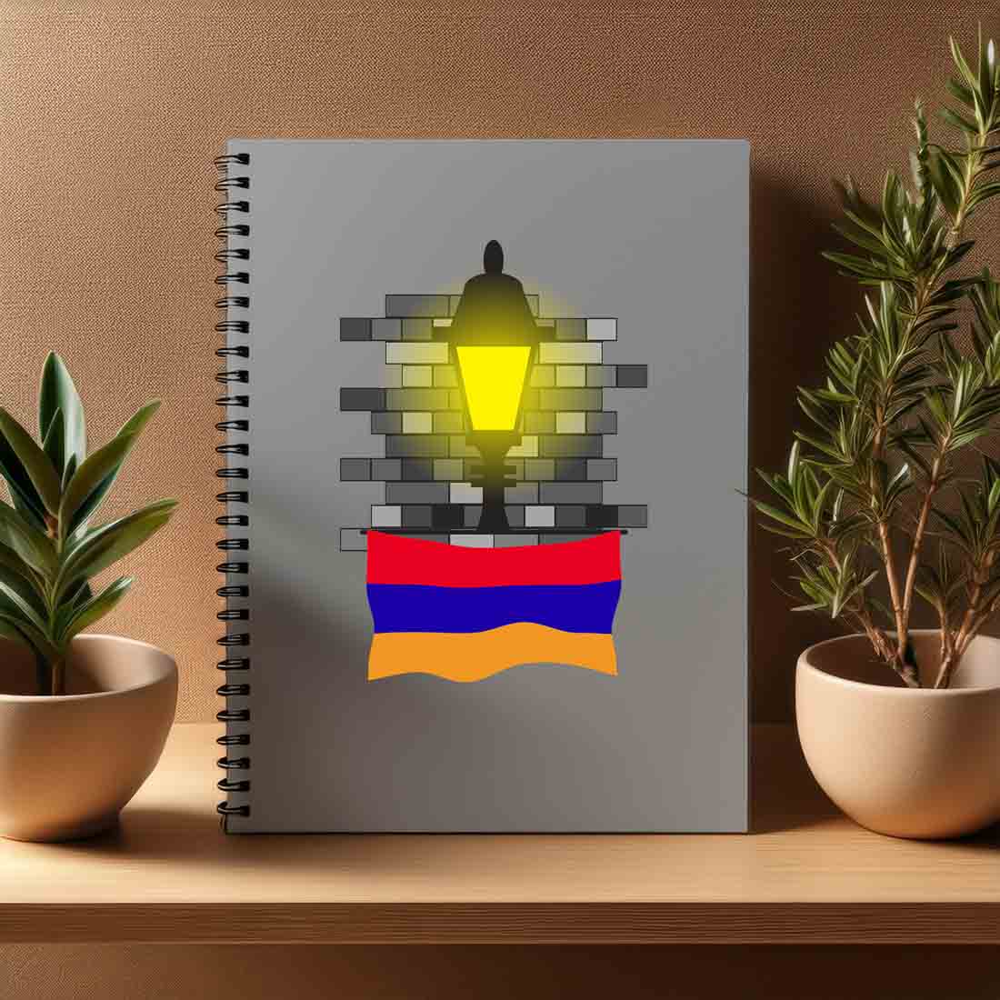 Armenia  Street Lamp Bricks Notebook