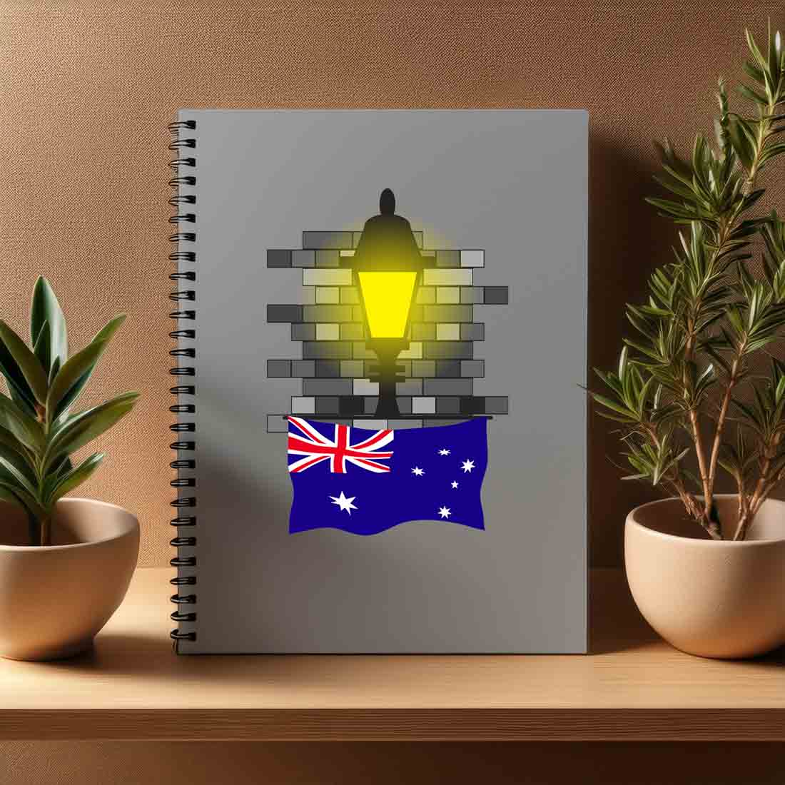 Australia  Street Lamp Bricks Notebook
