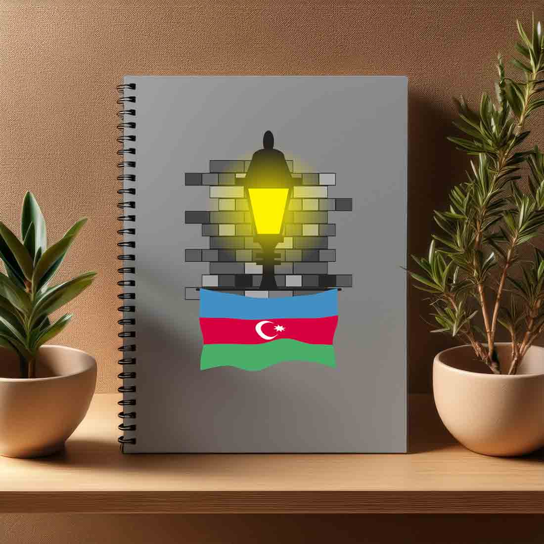 Azerbaijan  Street Lamp Bricks Notebook