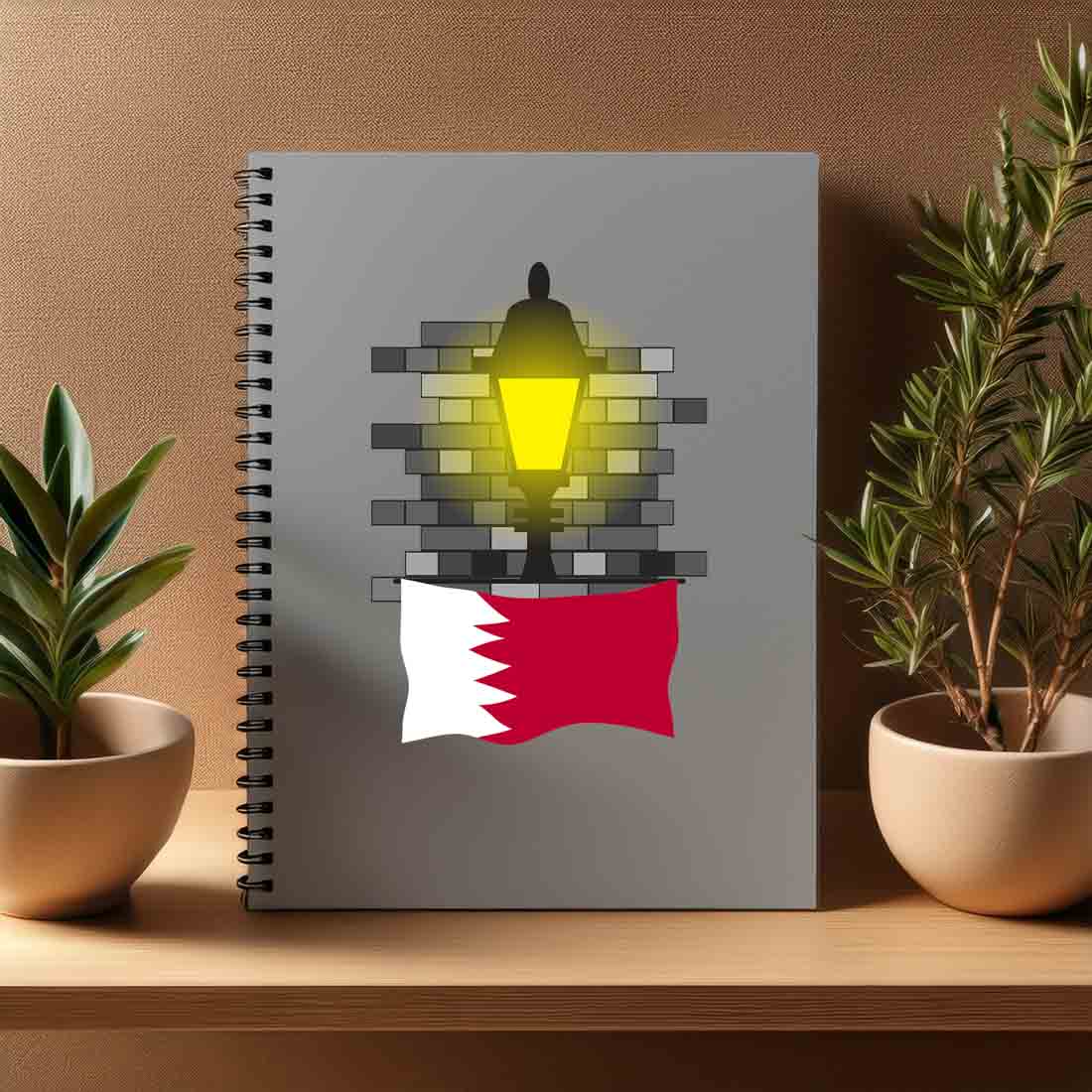 Bahrain  Street Lamp Bricks Notebook