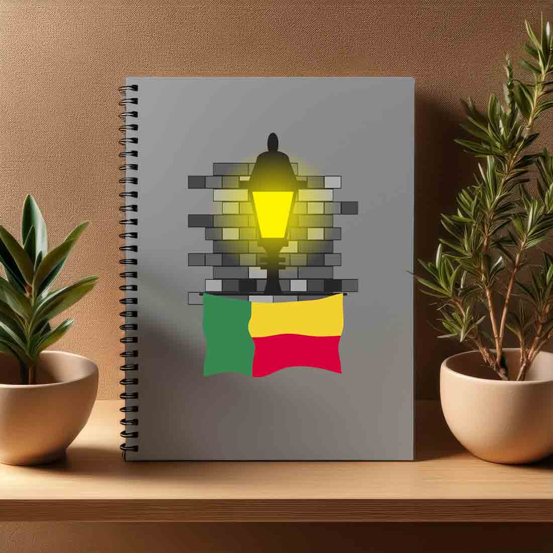 Benin  Street Lamp Bricks Notebook