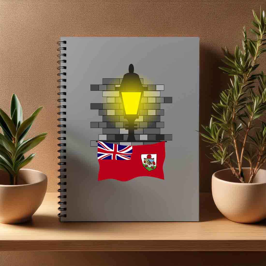 Bermuda  Street Lamp Bricks Notebook