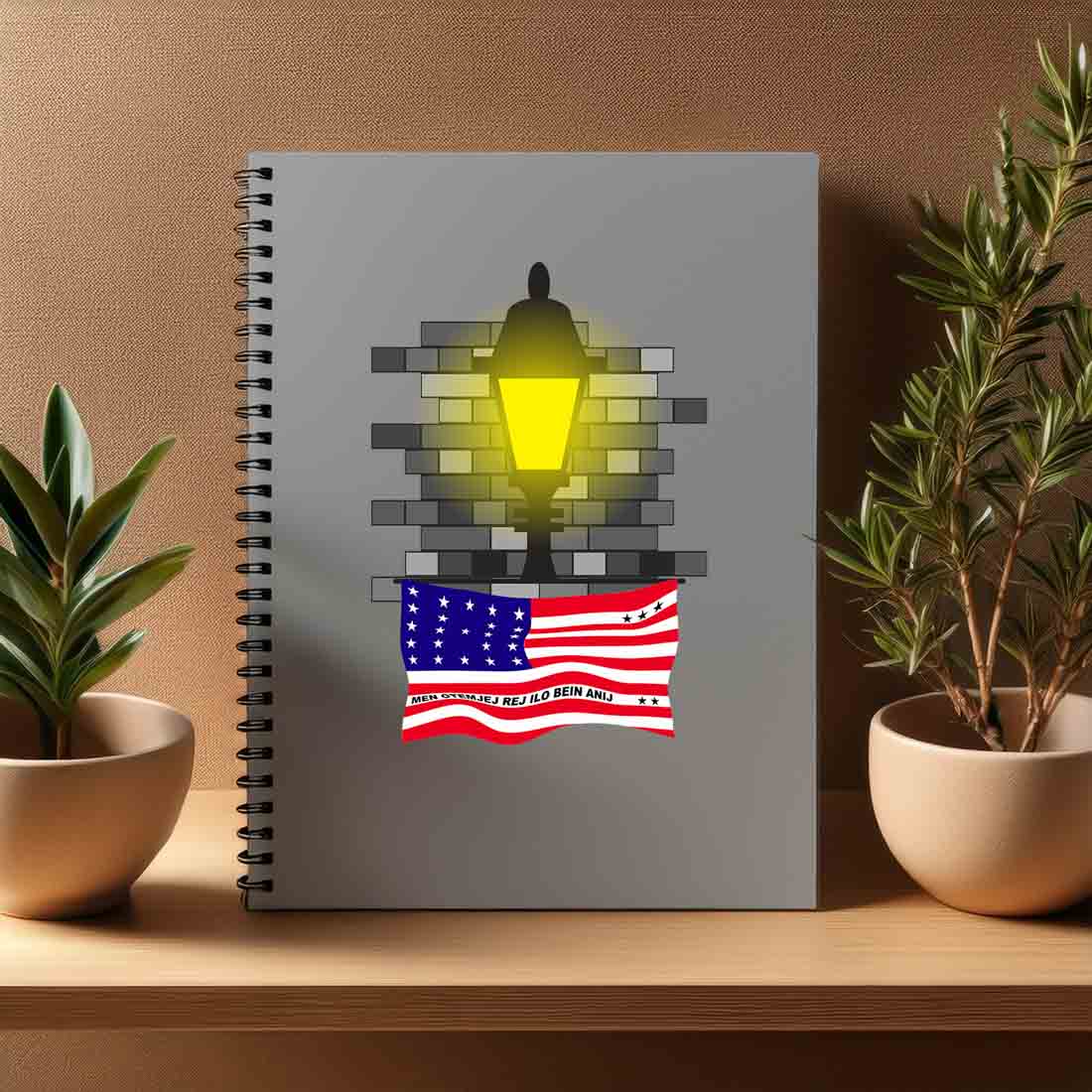 Bikini Atoll  Street Lamp Bricks Notebook