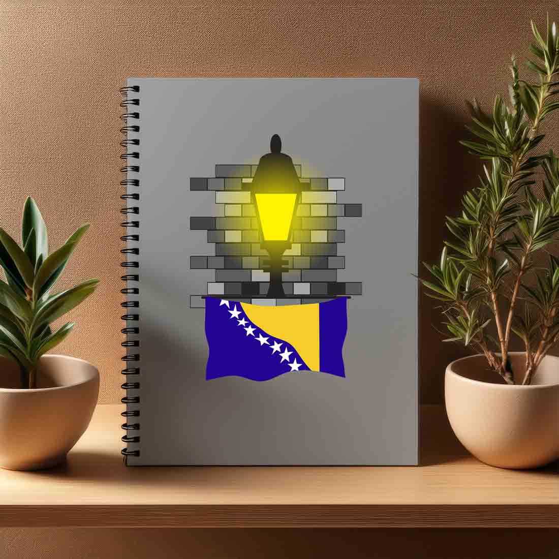 Bosnia and Herzegovina  Street Lamp Bricks Notebook