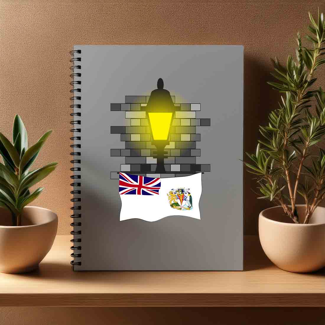 British Antarctic Territory  Street Lamp Bricks Notebook