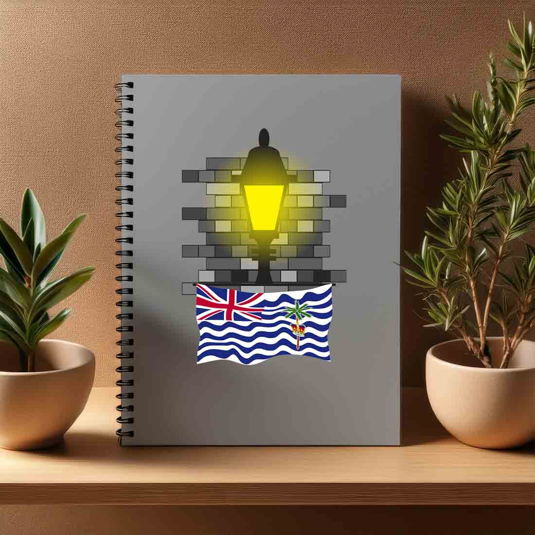 British Indian Ocean Territory  Street Lamp Bricks Notebook