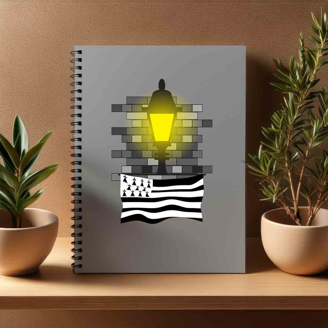 Brittany  Street Lamp Bricks Notebook